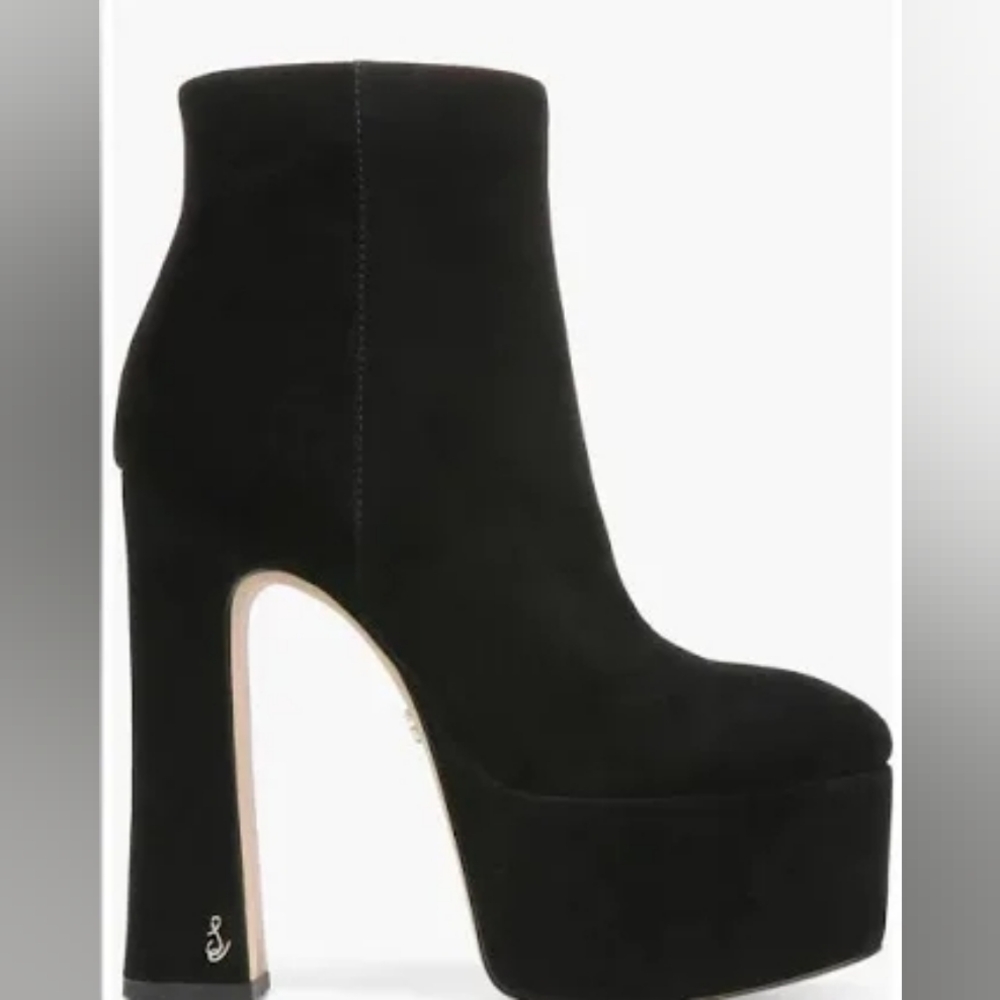 Sam Edelman Black Suede Platform Boots